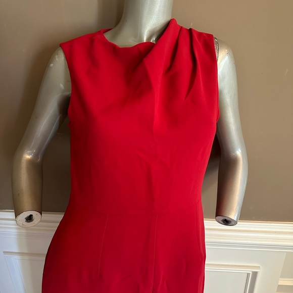 NWT BANANA REPUBLIC Cowl Neck Wide Leg Red Jumpsuit Sz 8P - Picture 3 of 7